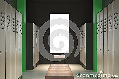 Contemporary green locker room Stock Photo