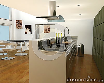 Contemporary kitchen Stock Photo