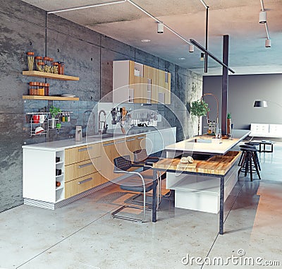 Contemporary kitchen Stock Photo