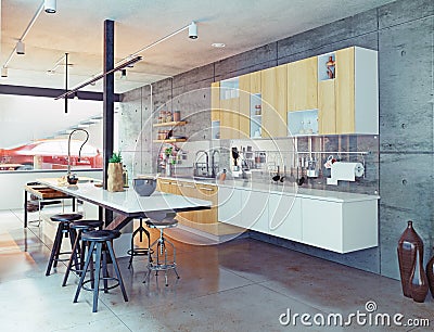 Contemporary kitchen Stock Photo