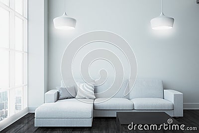 Contemporary living room with copyspace Stock Photo