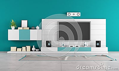 Contemporary living room with TV Stock Photo