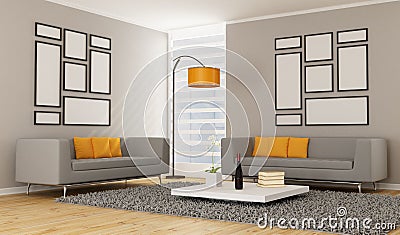 Contemporary Living room Stock Photo