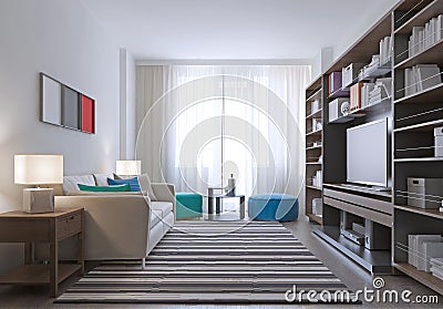 Contemporary lounge room design Stock Photo