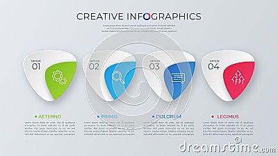 Contemporary minimalist vector infographic design with four options. Vector Illustration