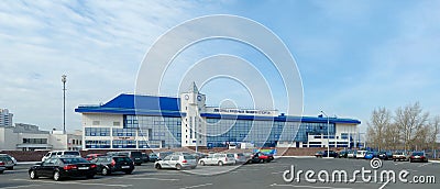 Contemporary Palace of water sports in Gomel, Belarus Editorial Stock Photo