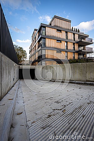 Contemporary residential building exterior Stock Photo
