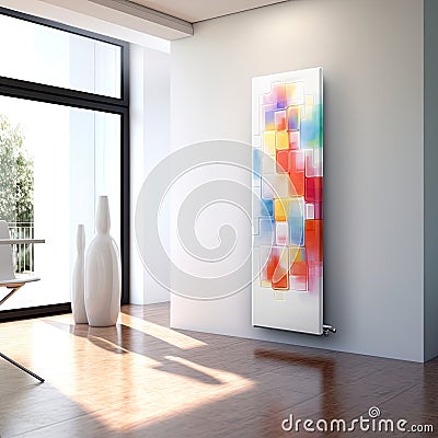 Contemporary room showcases the fusion of artistic design and architectural elegance. Stock Photo