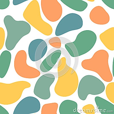 Contemporary seamless pattern with abstract geometric shapes and floral leaves. Avant-garde modern collage style Vector Illustration