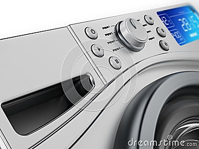 Contemporary washing machine design detail. 3D illustration Cartoon Illustration