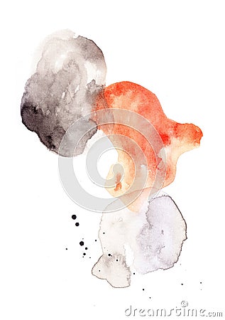 contemporary watercolor painting with simple and minimalist composition. Stock Photo