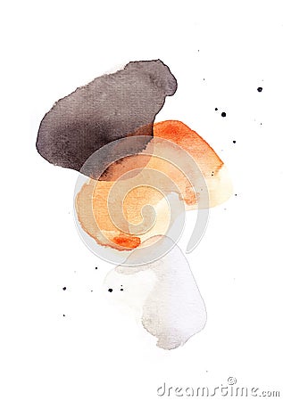 contemporary watercolor painting with simple and minimalist composition. Stock Photo