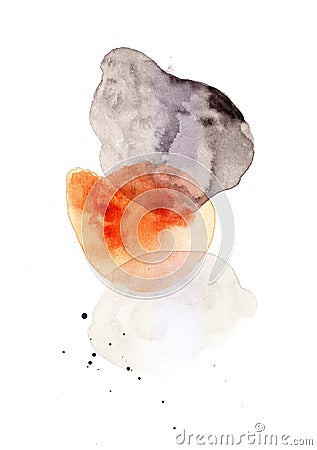 contemporary watercolor painting with simple and minimalist composition. Stock Photo