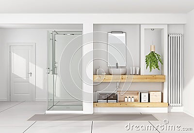 Contemporary white bathroom Stock Photo