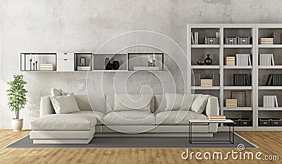 Contemporary white living room Stock Photo