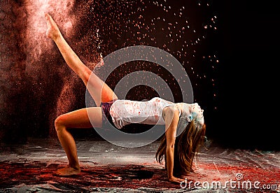 Contemporary dance powder expression Stock Photo