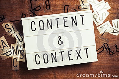 Content and Context on Lightbox Stock Photo