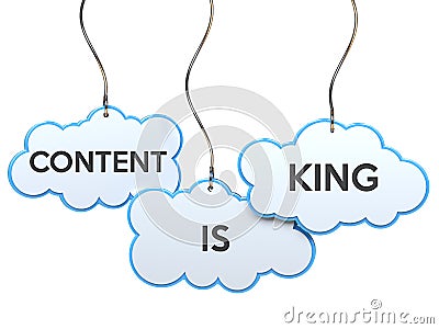 Content is king on cloud banner Stock Photo