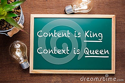 Content is King, Context is Queen Stock Photo