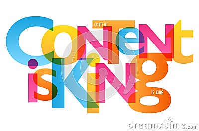 CONTENT IS KING typography banner Vector Illustration