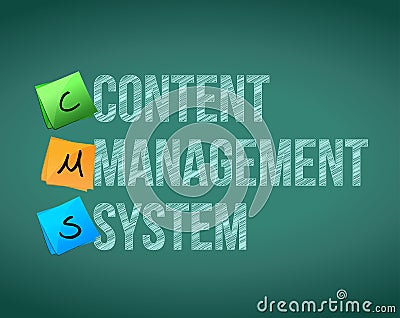 Content Management System Cartoon Illustration