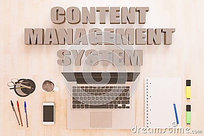 Content Management System Cartoon Illustration