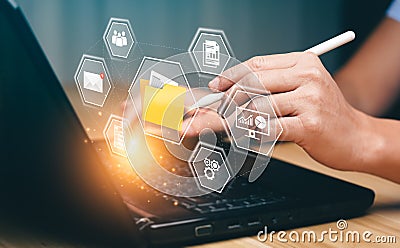 Content management system, Enterprise content management, Digital asset management, Document imaging, Workflow, Records management Stock Photo