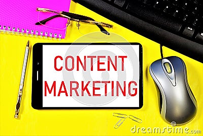 Content marketing-designing and creating user interfaces on the Internet for websites, Stock Photo