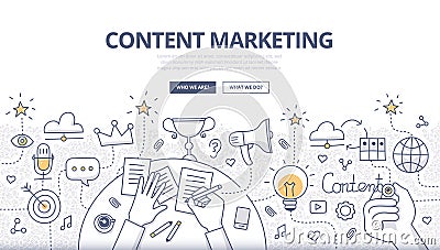 Content Marketing Doodle Concept Vector Illustration