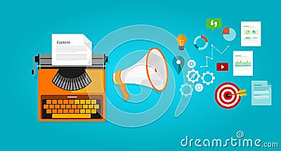 Content marketing seo optimization online blog Vector Illustration