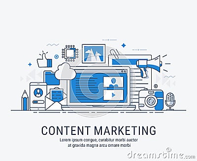 Content marketing Vector Illustration