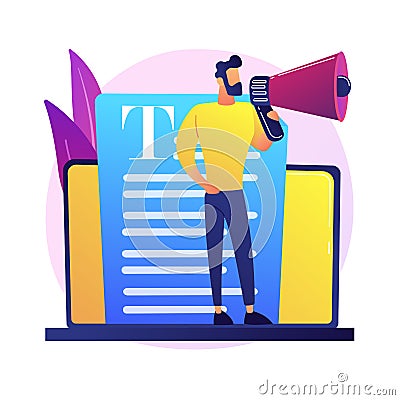 Content and mass media marketing vector concept metaphor. Vector Illustration