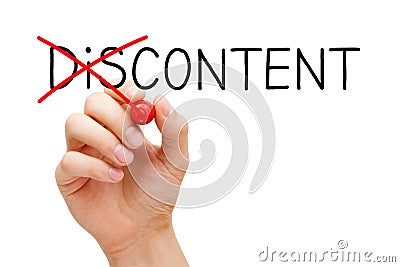 Content Not Discontent Concept Stock Photo