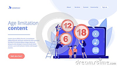 Content rating system concept landing page. Vector Illustration