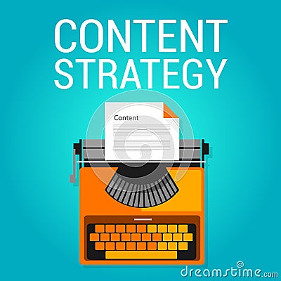 Content strategy seo marketing blog search engine optimization Vector Illustration