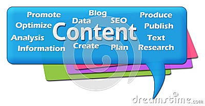 Content Wordcloud Colorful Comment Symbol Stock Photo