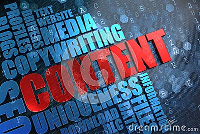 Content - Wordcloud Concept. Stock Photo