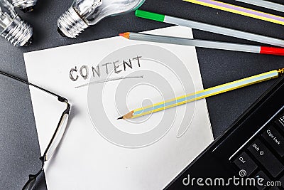 Content writing Stock Photo