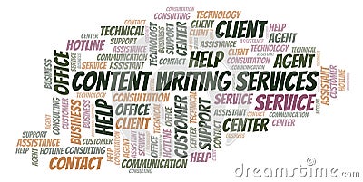 Content Writing Services word cloud. Stock Photo