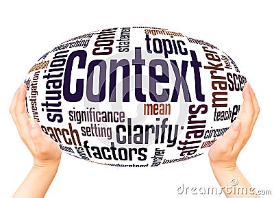 Context word cloud hand sphere concept Stock Photo