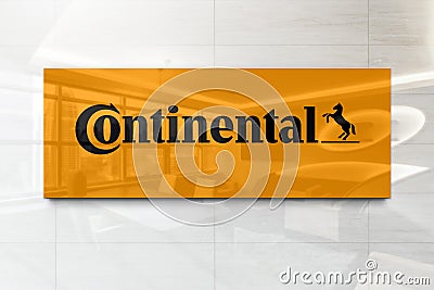 Continental on glossy office wall realistic texture Editorial Stock Photo
