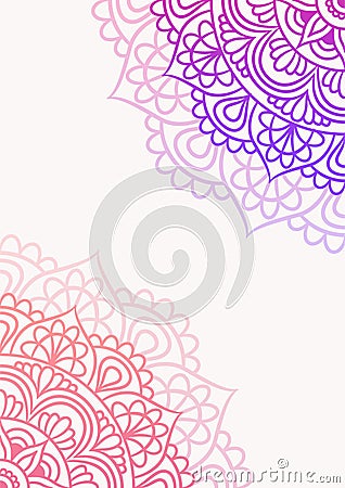 Continental retro mandala background with gradient Vector Illustration