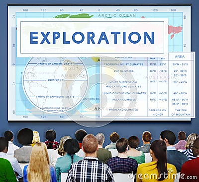 Continents Coordinates Exploration Geological Cartography Concept Stock Photo