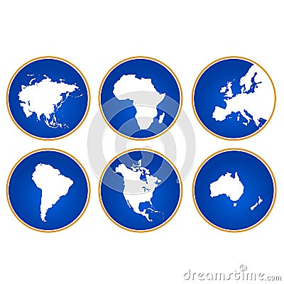 Continents of the world Vector Illustration