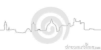 Continous line skyline of Florence Vector Illustration