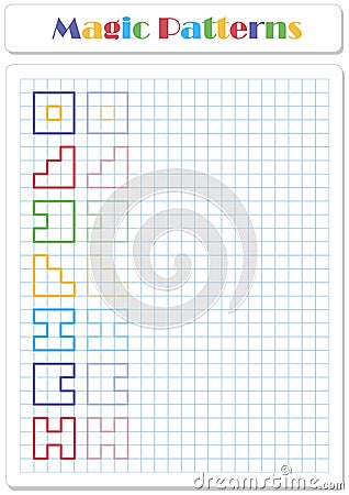 Continue the pattern with crayons or felt-tip pens Vector Illustration