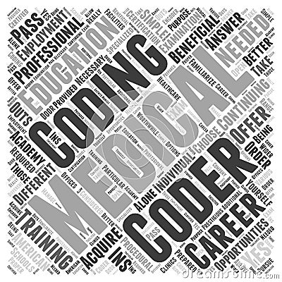 Are continuing education okay for medical coding career word cloud concept vector background Vector Illustration