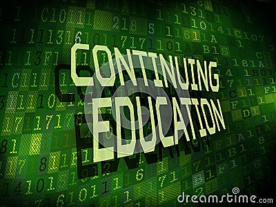 Continuing education words on digital background Vector Illustration