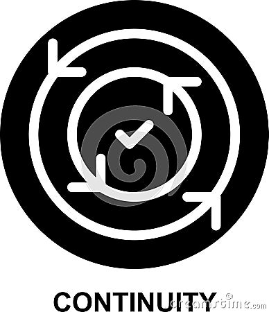 continuity, continuous, iterative, cycle, update, agile, iteration, rotation solid glyph icon Stock Photo