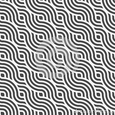 Continuous Classic Vector Continuous Repetition Pattern. Repeat Monochrome Graphic Optical Texture Texture. Seamless Fashion Vector Illustration